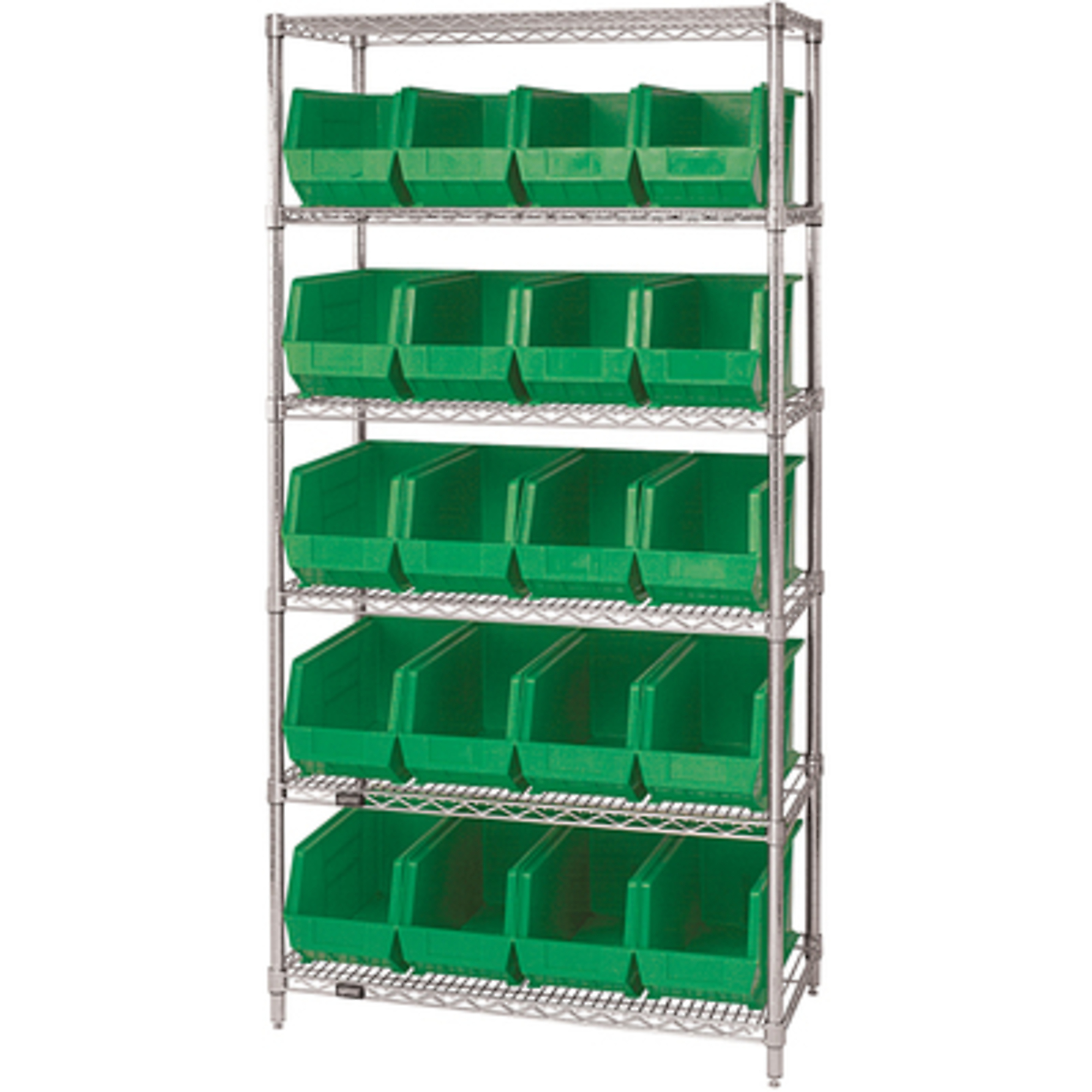 36 x 18 x 74in. - 6 SWSU with (20) Green Bins 1/CS, Height 74 in, Width 18 in, Bins Included (qty.) 1 Model# WSBQ265G